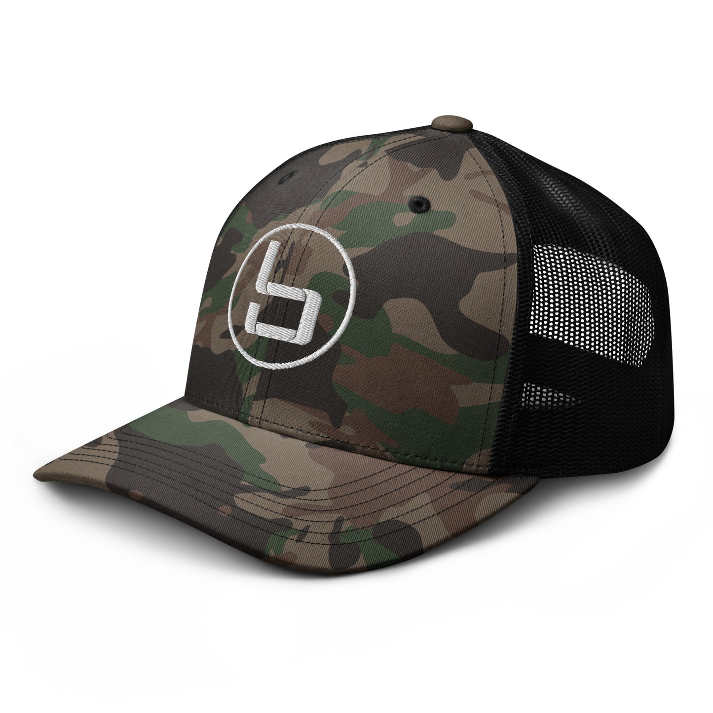 Camo "b" Trucker Hat