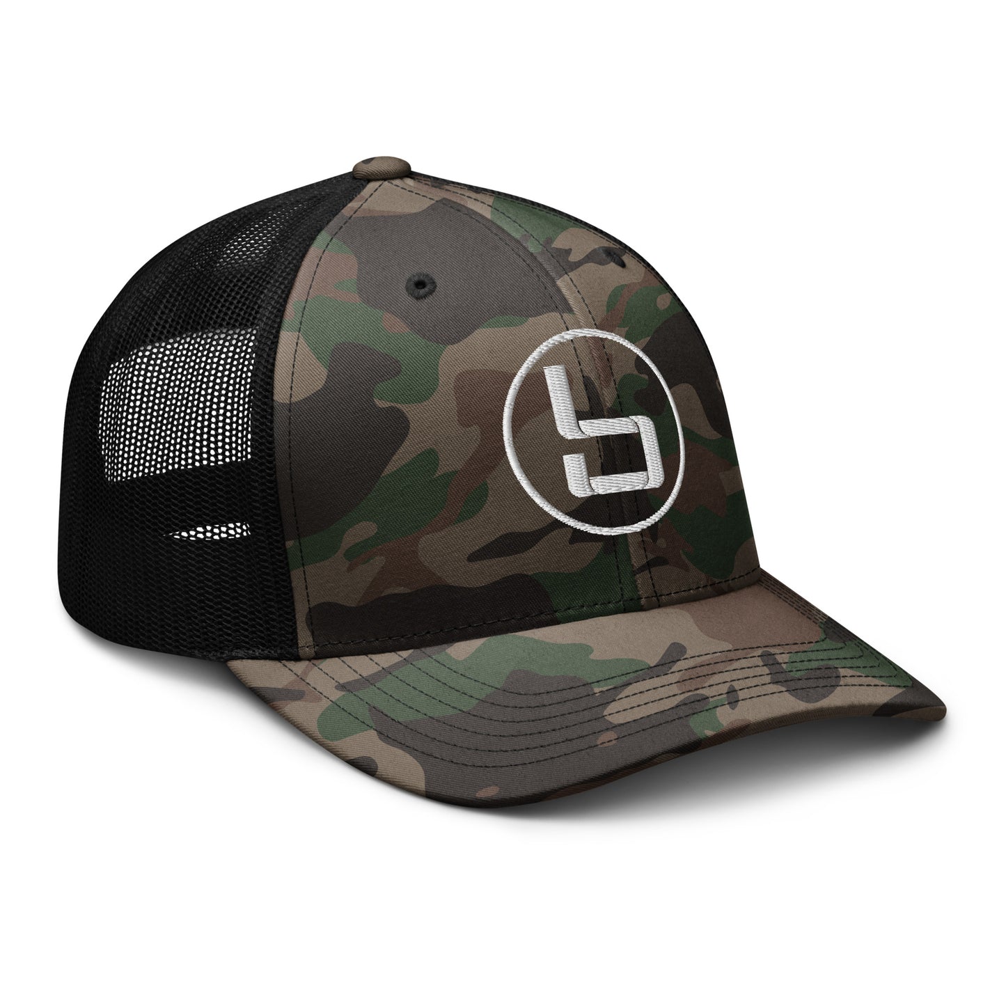 Camo "b" Trucker Hat