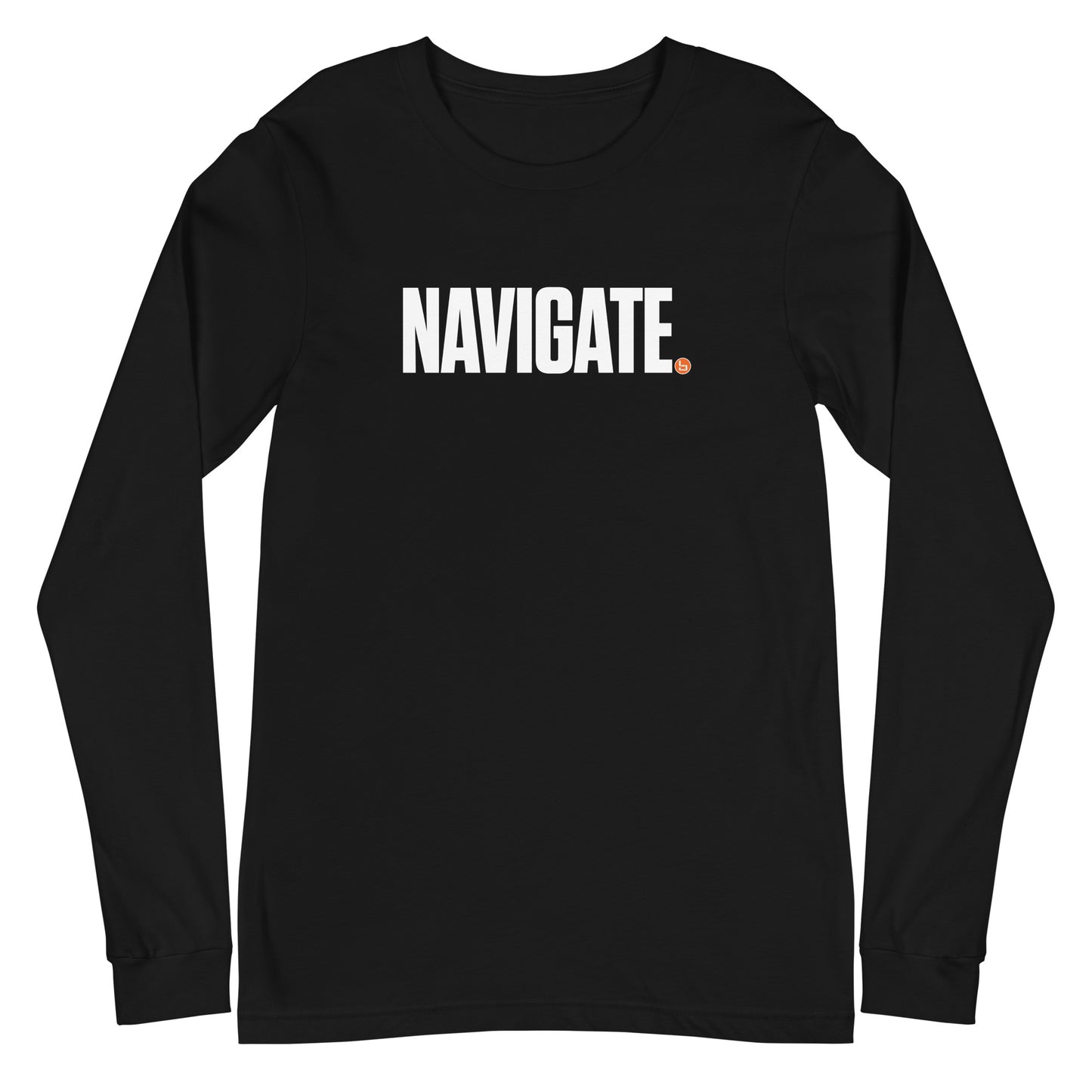NAVIGATE - Unisex Long Sleeve Tee - White Logo