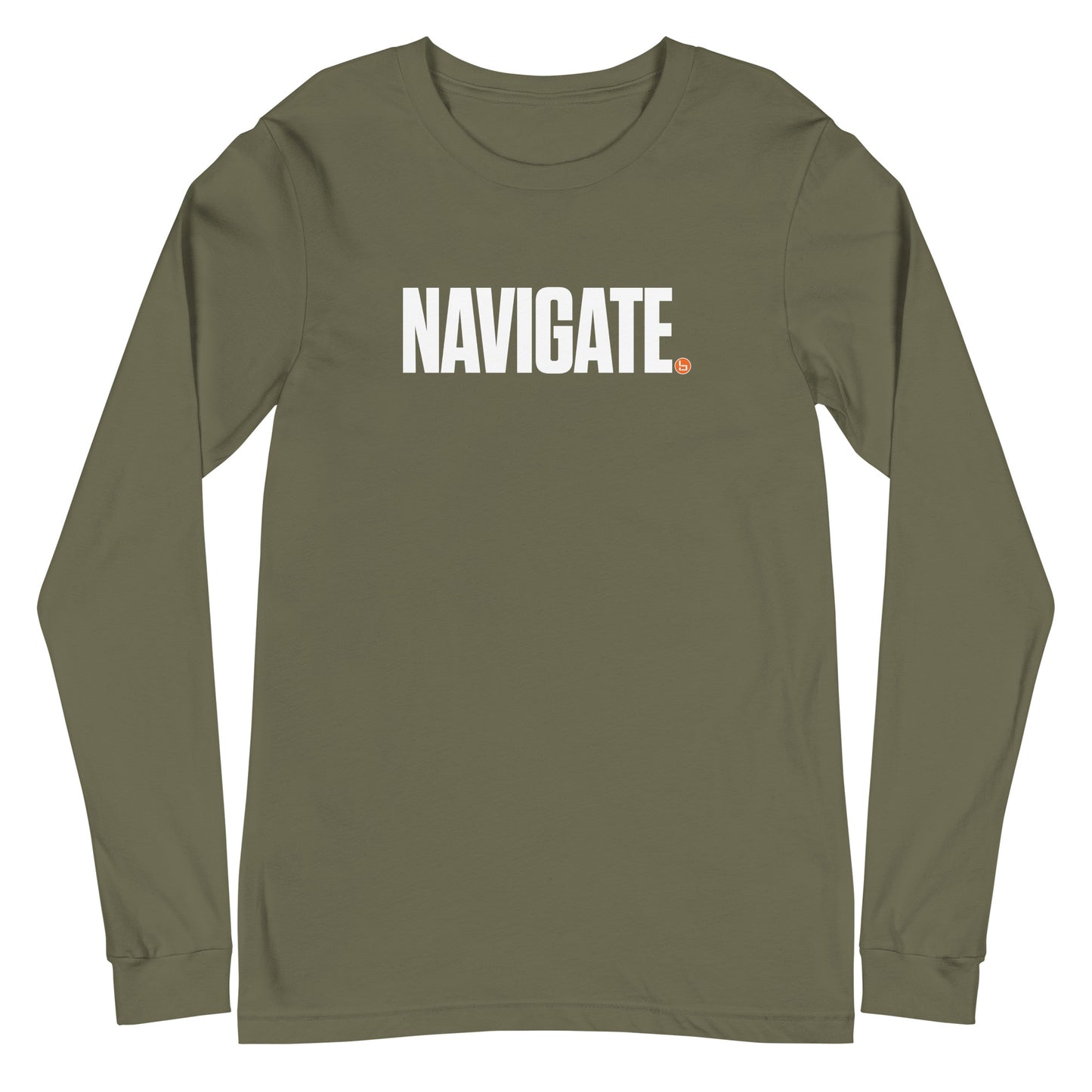 NAVIGATE - Unisex Long Sleeve Tee - White Logo