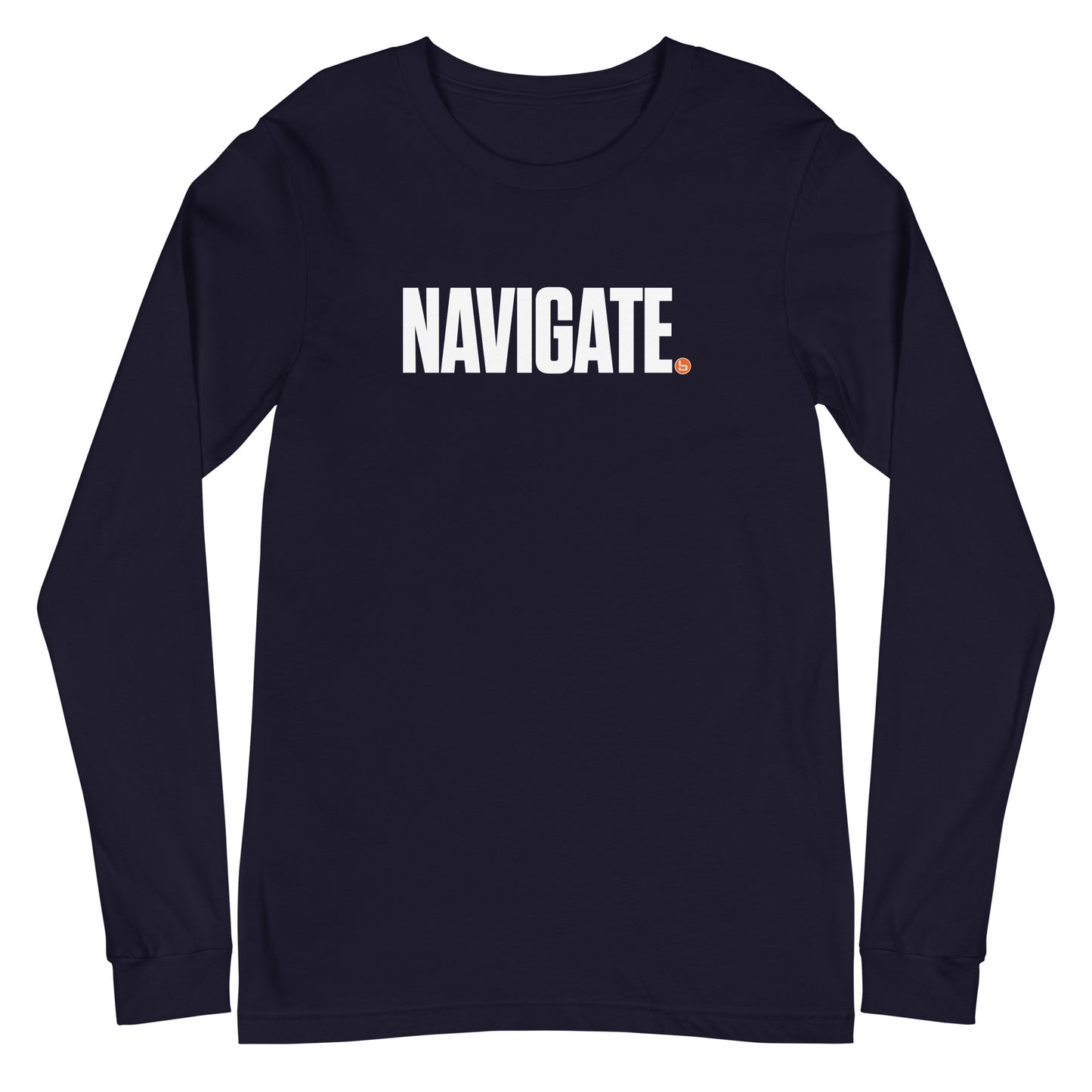 NAVIGATE - Unisex Long Sleeve Tee - White Logo