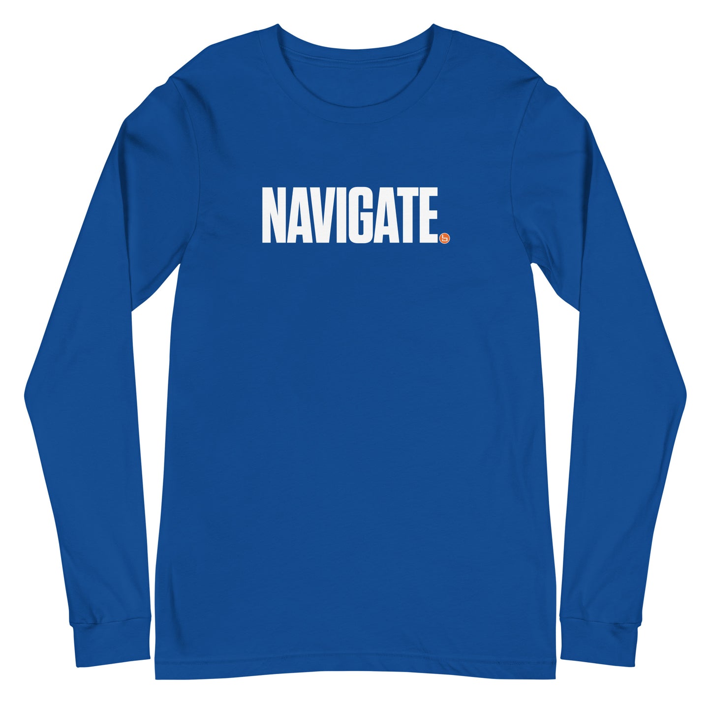 NAVIGATE - Unisex Long Sleeve Tee - White Logo