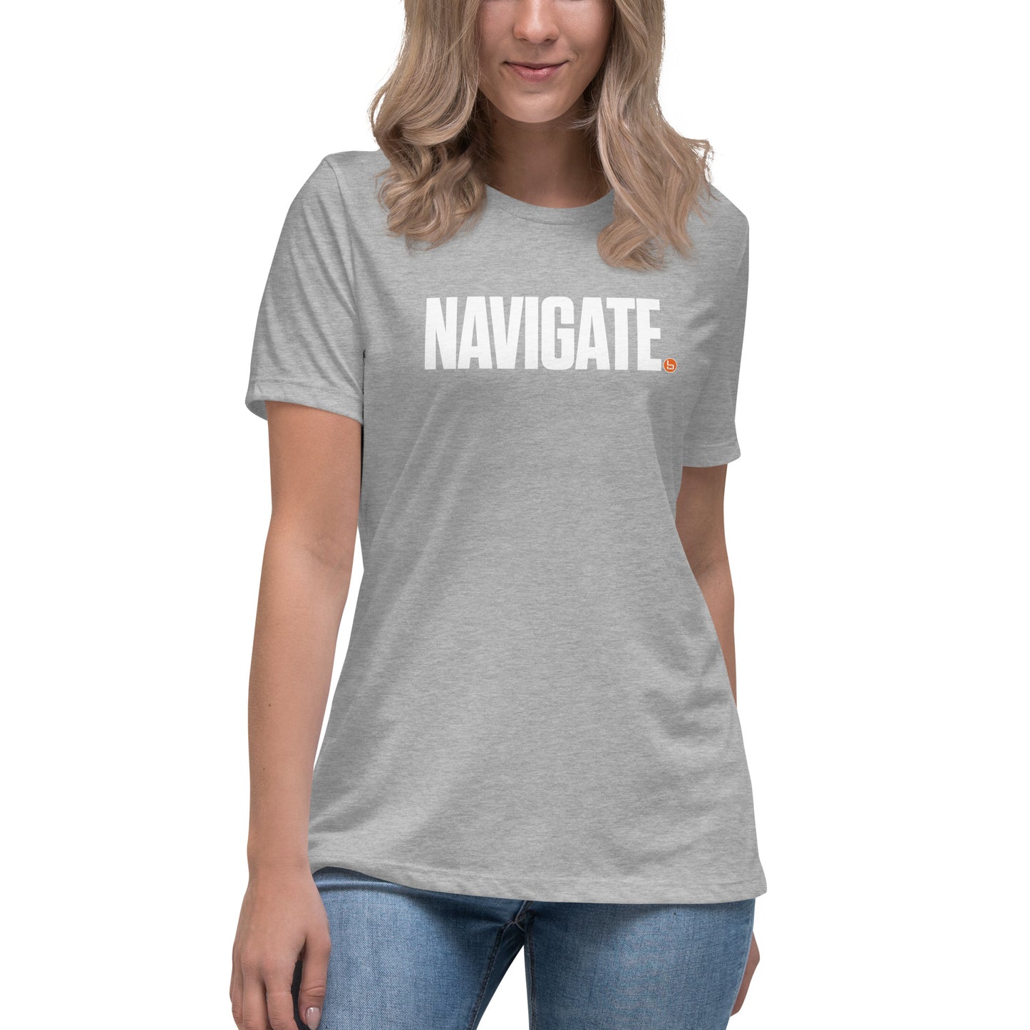 NAVIGATE - Women's Relaxed T-Shirt - White Logo