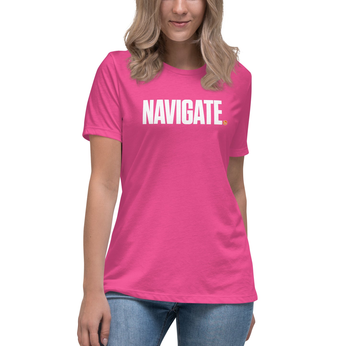 NAVIGATE - Women's Relaxed T-Shirt - White Logo