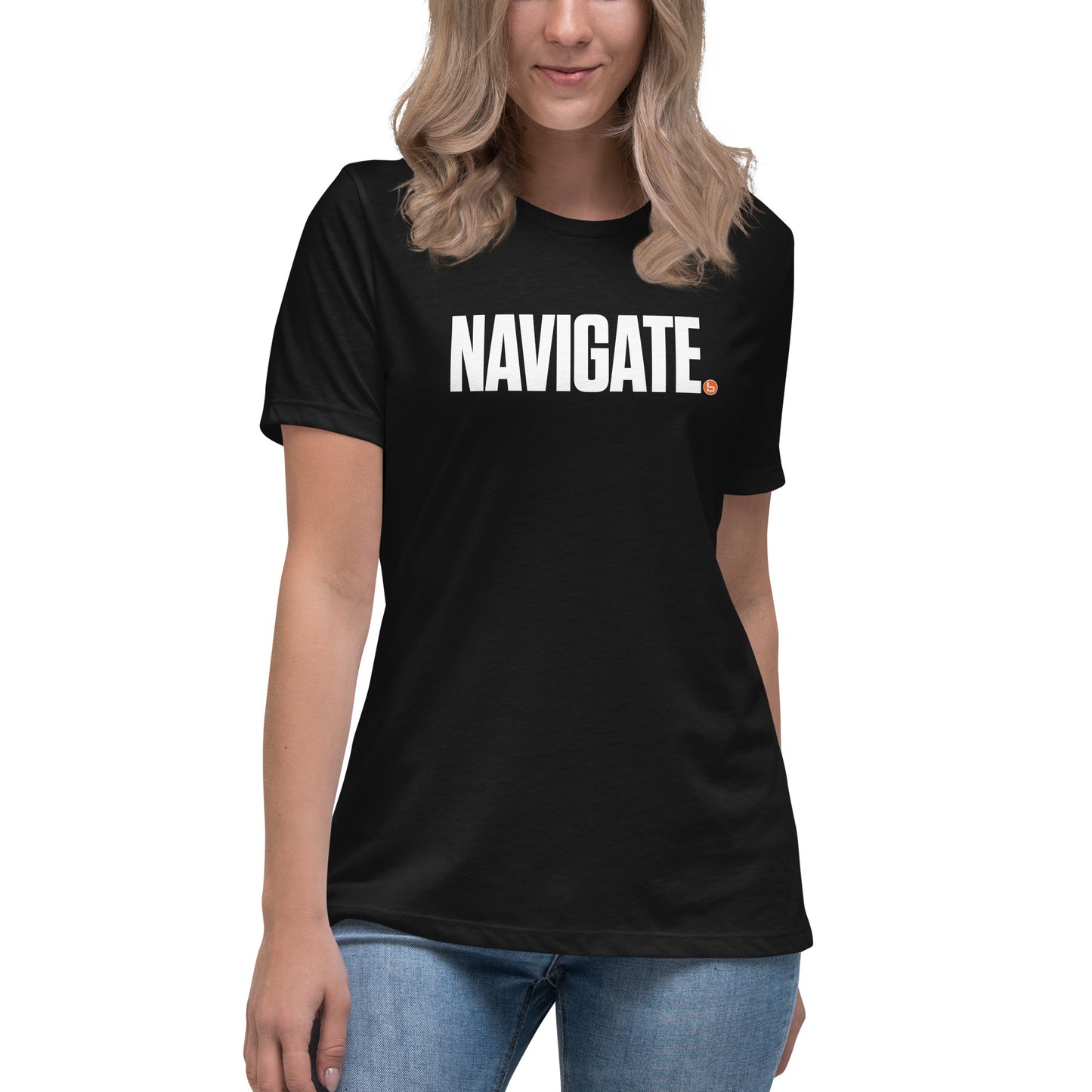 NAVIGATE - Women's Relaxed T-Shirt - White Logo