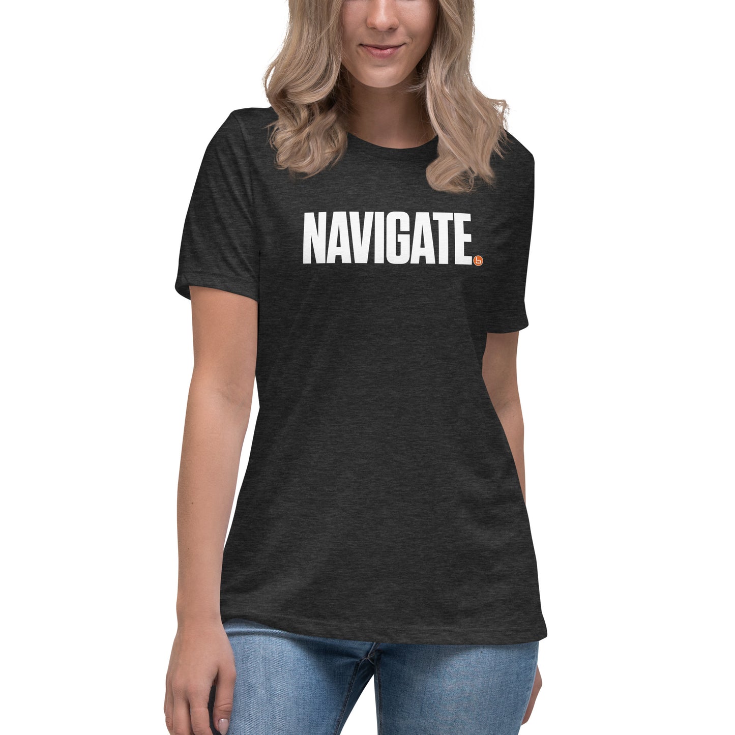 NAVIGATE - Women's Relaxed T-Shirt - White Logo