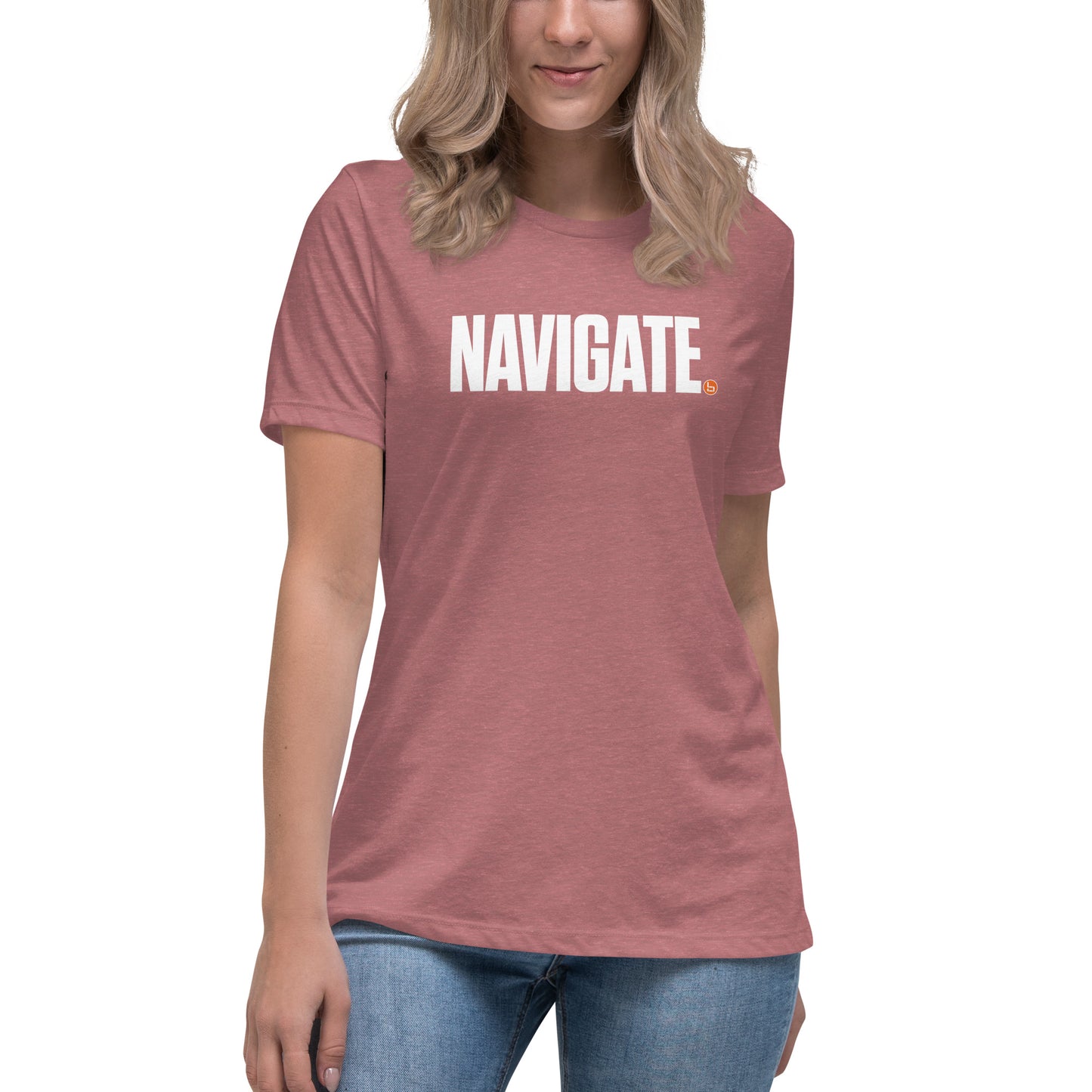 NAVIGATE - Women's Relaxed T-Shirt - White Logo