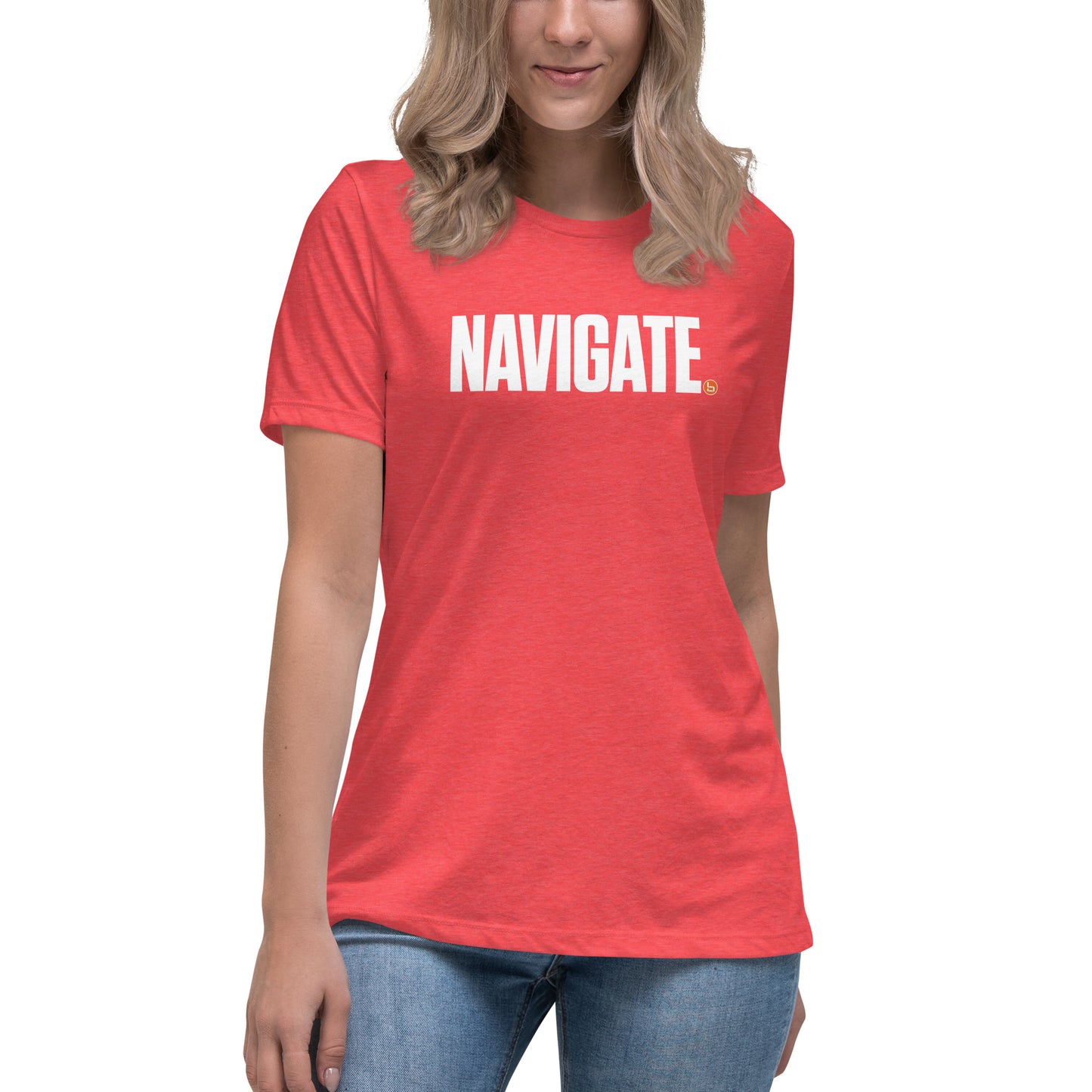 NAVIGATE - Women's Relaxed T-Shirt - White Logo