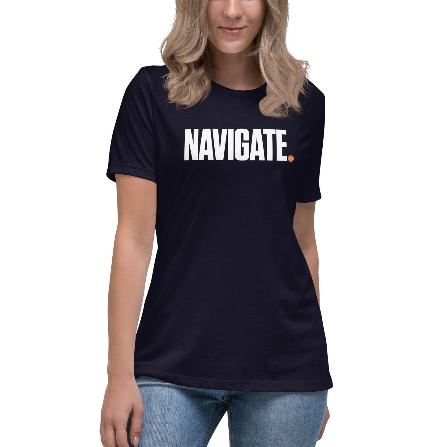 NAVIGATE - Women's Relaxed T-Shirt - White Logo