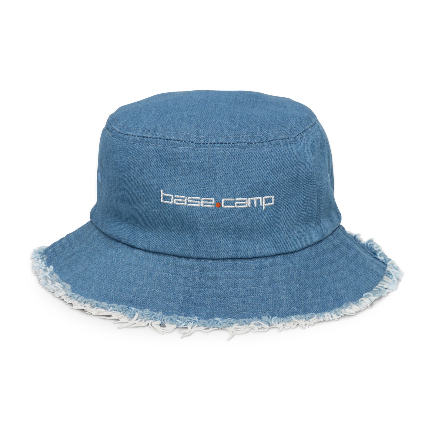Base Camp distressed denim bucket hat