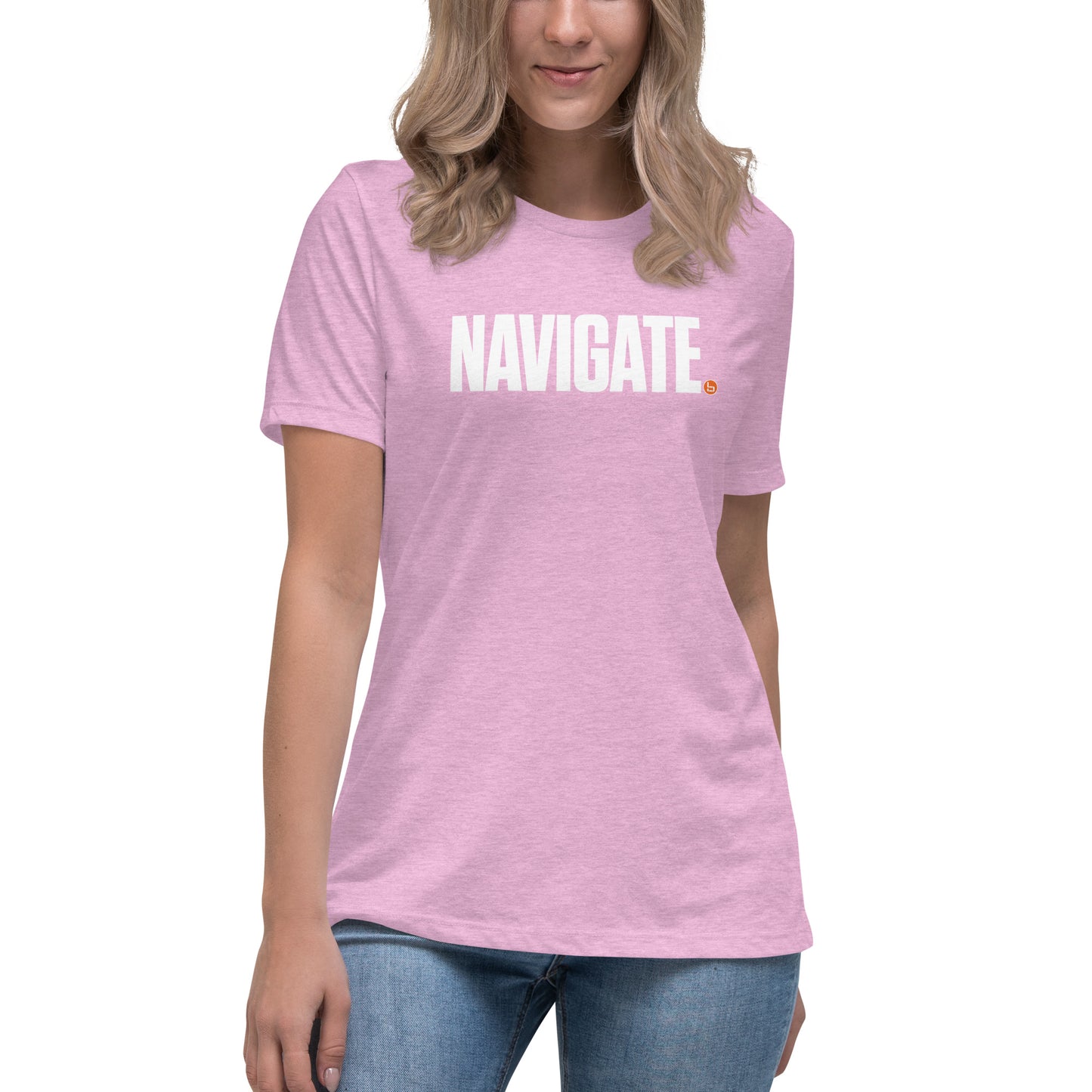 NAVIGATE - Women's Relaxed T-Shirt - White Logo