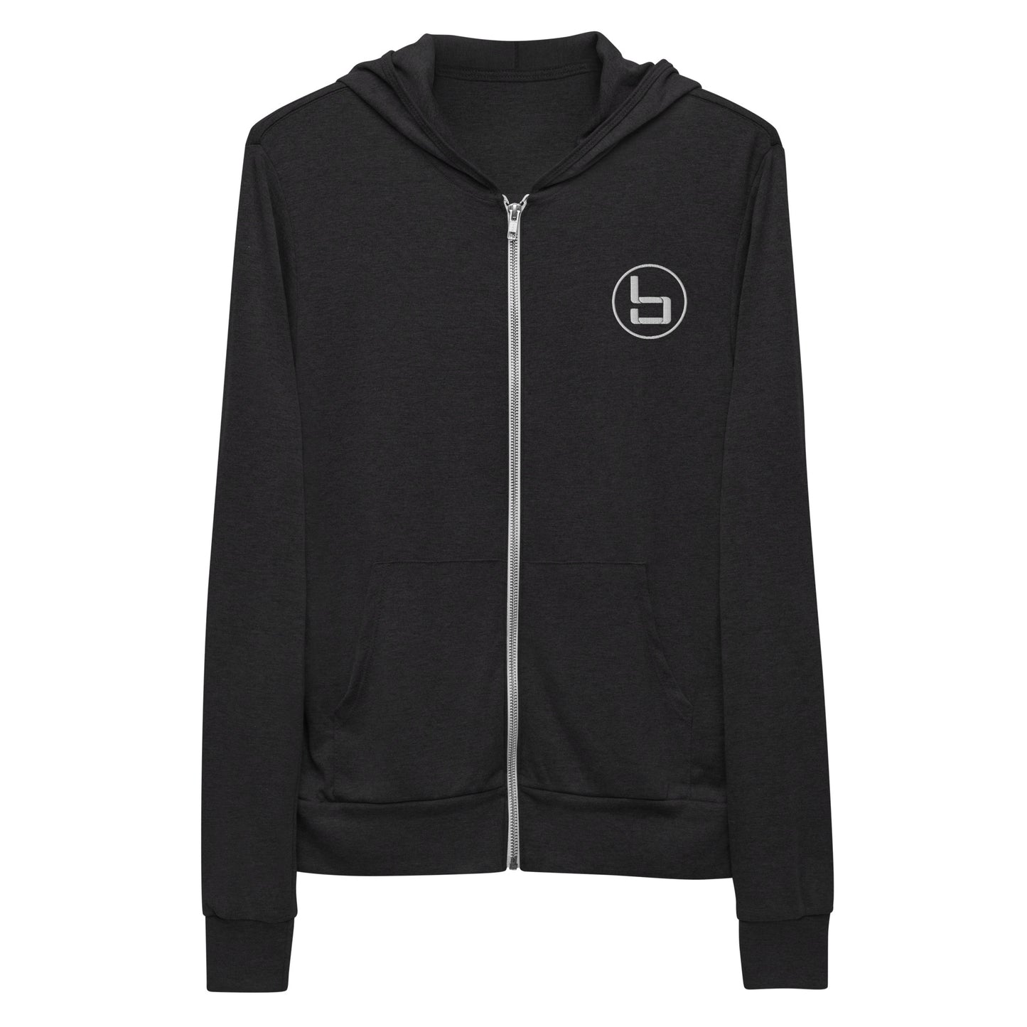 Embroidered Lightweight Zip Hoodie